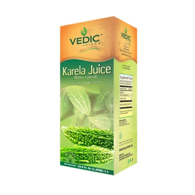 Vedic Karela Juice Bitter Gourd Supports Healthy Blood Sugar 1000Ml (Pack of 4)