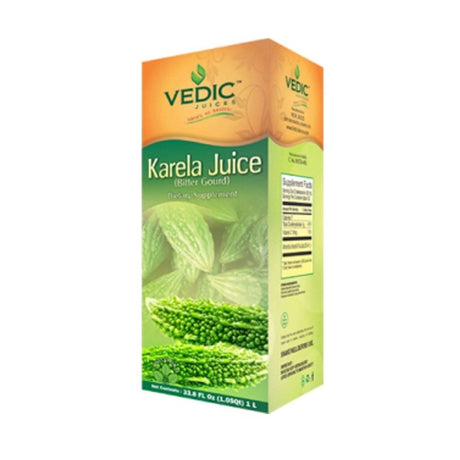 Vedic Karela Juice Bitter Gourd Supports Healthy Blood Sugar 1000Ml (Pack of 2)