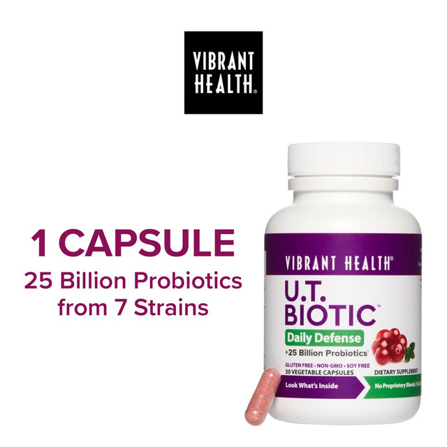 Vibrant Health, U.T. Biotic, Probiotic Support for Bladder and Urinary Health, 30 Capsules