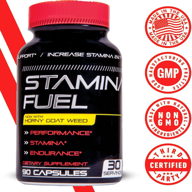 Stamina Fuel - 90 Capsules Natural Male Supplement Made in the USA Energy, Endurance and Physical Performance Booster