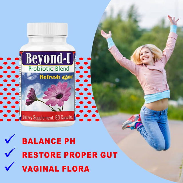 Beyond-U Probiotic & Prebiotic & Ph Balance, Probiotics for Women Health Ph Balance Pills for Women 60Ct