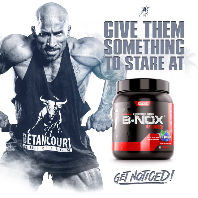 B-Nox Reloaded - Blue Raspberry, Enhanced Pre-Workout & Testosterone Enhancer, Powder Supplement, Betancourt (14.1 / 20 Servings)