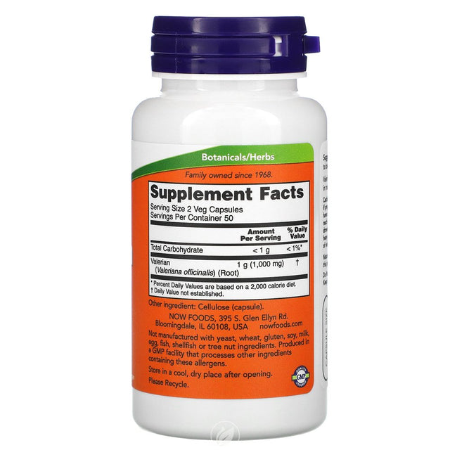 NOW Supplements Valerian Root 500Mg 100 Vcaps