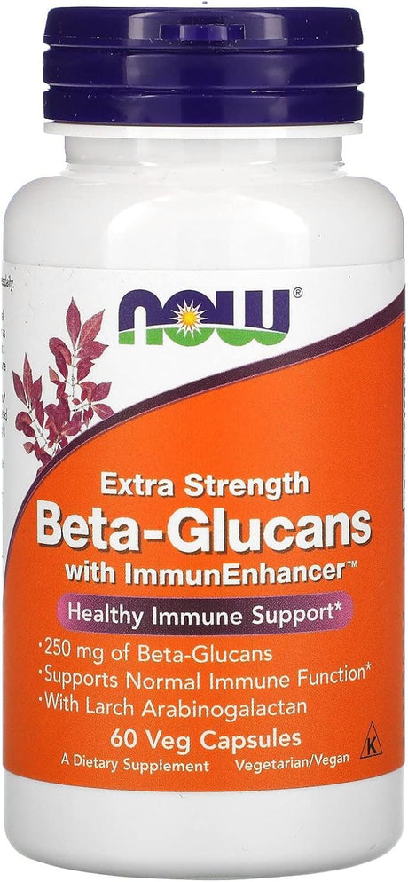 Now Foods Beta-Glucans with Immunenhancer 250Mg - 60 Vcaps 4 Pack