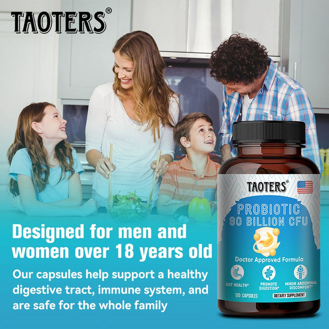 TAOTERS Probiotic Supplement - Gut Health Complex with Cranberry and Lactobacillus Acidophilus Probiotics for Women and Men - Supports Digestion, Immunity, Gut Health