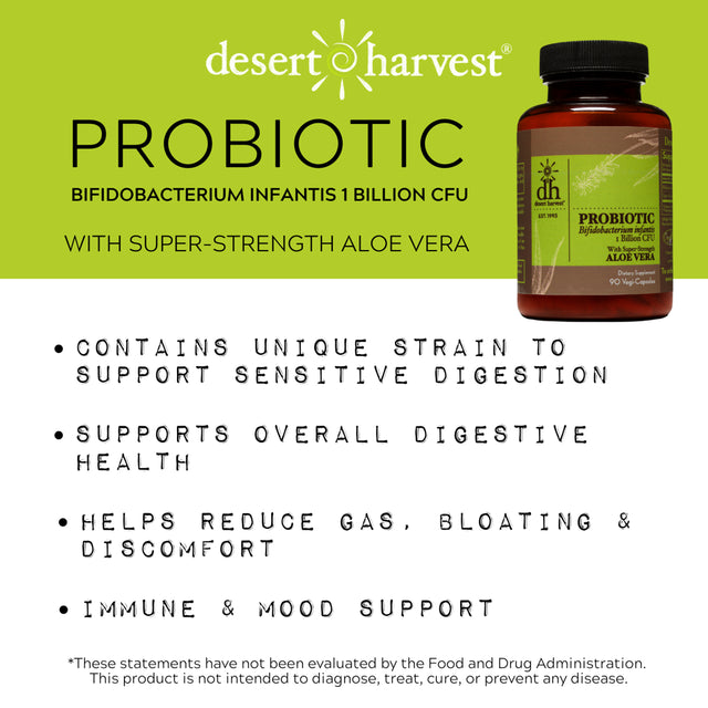 Desert Harvest Probiotic Bifidobacterium Infantis Digestive Support Supplement, 1 Billion CFU per Capsule - 90 Capsules