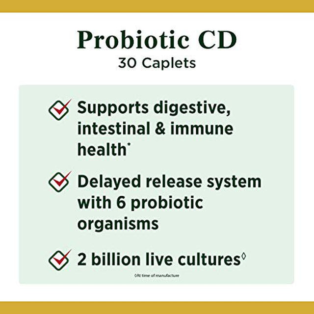 Controlled Delivery Probiotic by Nature'S Bounty, Dietary Supplement, Advanced Support for Digestive, Intestinal and Immune Health, 30 Caplets