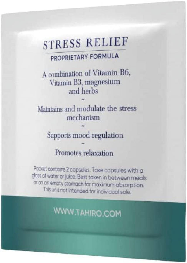 Tahiro Stress-Relief Supplement – Natural Brain Support Supplement with Magnesium, Vitamin B, Ashwagandha, Brahmi – Non-Gmo Vegan Brain Booster Supplement for Focus and Energy – 28-Packets, 56 Total