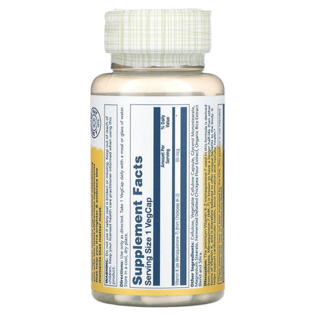 Solaray Vitamin K-2 Menaquinone-7, 50 Mcg, 60 Vegcaps