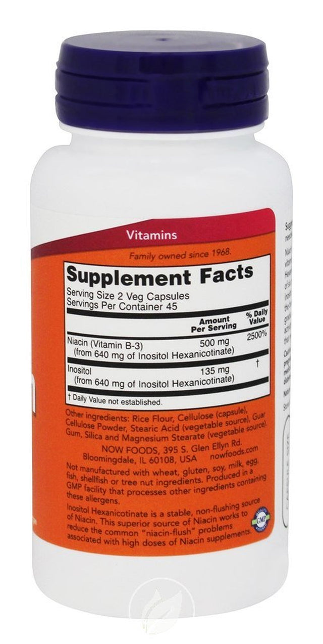 NOW Supplements Niacin Flush Free 250Mg 90 Vcaps