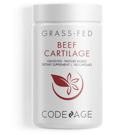 Codeage Grass-Fed Beef Cartilage, Freeze-Dried, Non-Defatted, Desiccated Glandular Supplement, 180 Ct