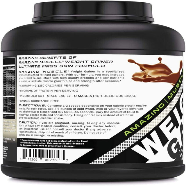 Amazing Muscle - Whey Protein Gainer - 6 Lb - Supports Lean Muscle Growth & Workout Recovery (Cookies & Cream)