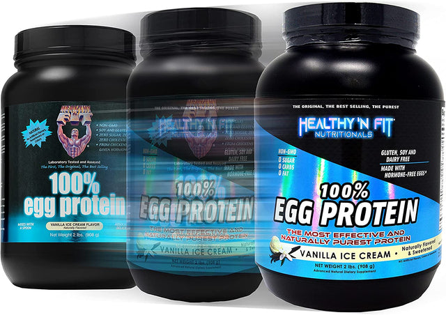 Healthy 'N Fit - 100% Egg Protein (Unflavored & Unsweetened) Natural, 2Lbs, Instant Dried Egg Whites: Great for Baking and Mixing.