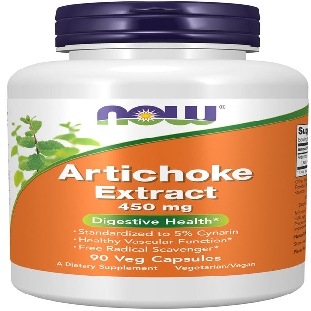 NOW Supplements, Artichoke Extract 450 Mg (Standardized to 5% Cynarin), 90 Veg Capsules