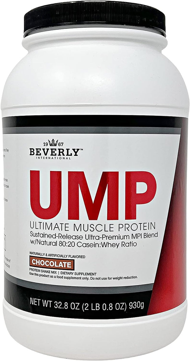 Beverly International UMP Protein Powder, Chocolate. Unique Whey-Casein Ratio Builds Lean Muscle. Easy to Digest. No Bloat. (32.8 Oz) 2Lb .8 Oz