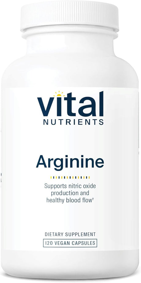 Vital Nutrients - Arginine - L-Arginine Amino Acid Support for Circulatory and Heart Health - 120 Vegetarian Capsules per Bottle - 1500 Mg