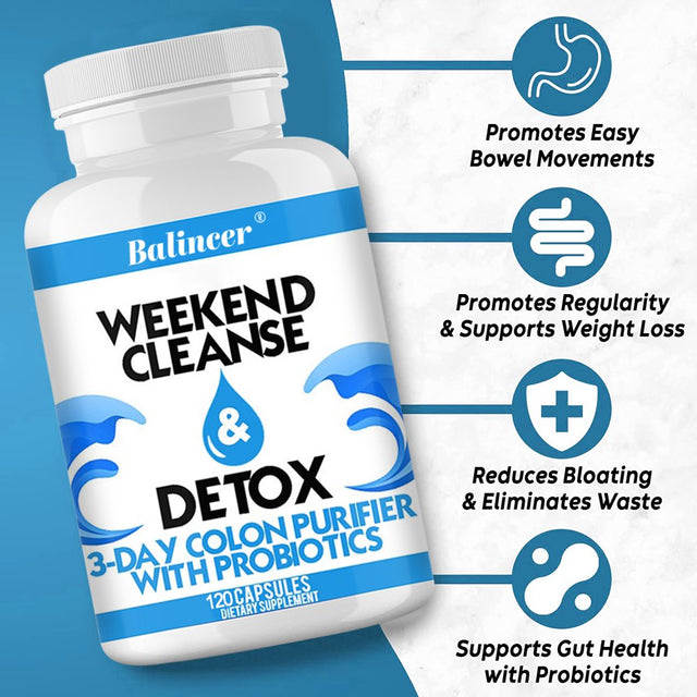 Weekend Cleanse & Detox 3 Day Colon Purifier with Probiotics-120Capsules