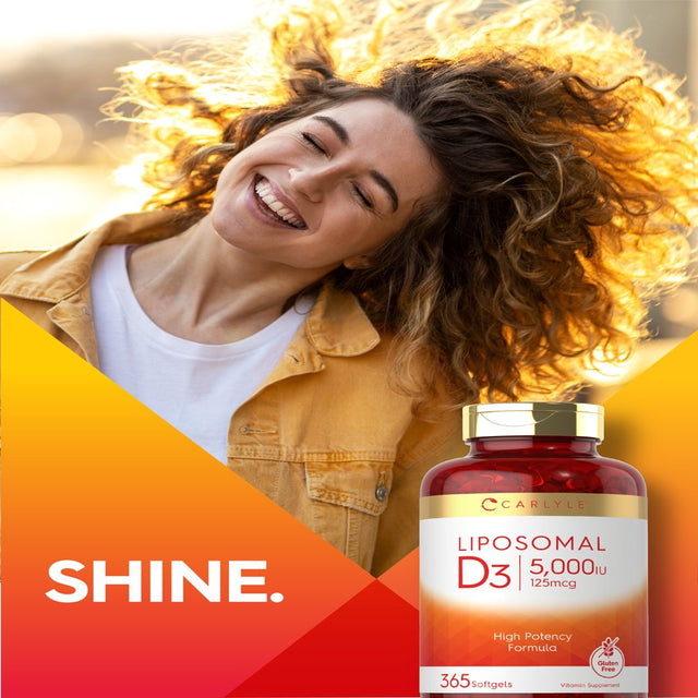 Liposomal Vitamin D3 | 5000Iu | 365 Softgels | by Carlyle