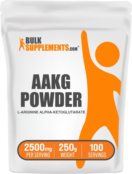 BULKSUPPLEMENTS.COM AAKG Powder - Arginine Alpha-Ketoglutarate, AKG Supplement - Nitric Oxide Supplement, Arginine Supplement - Unflavored & Gluten Free, 2500Mg per Serving, 250G (8.8 Oz)