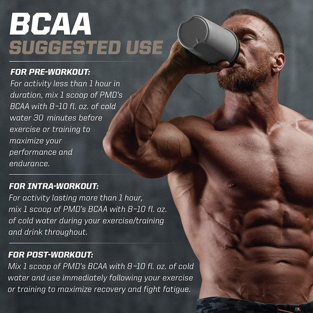 PMD Sports BCAA Stim-Free Amino Acids - Better Workout Performance, Enhanced Recovery, Daily Energy, Muscle Builder, and Muscle Sparing - BCAA Powder Drink Mix - Lemonade (30 Servings)