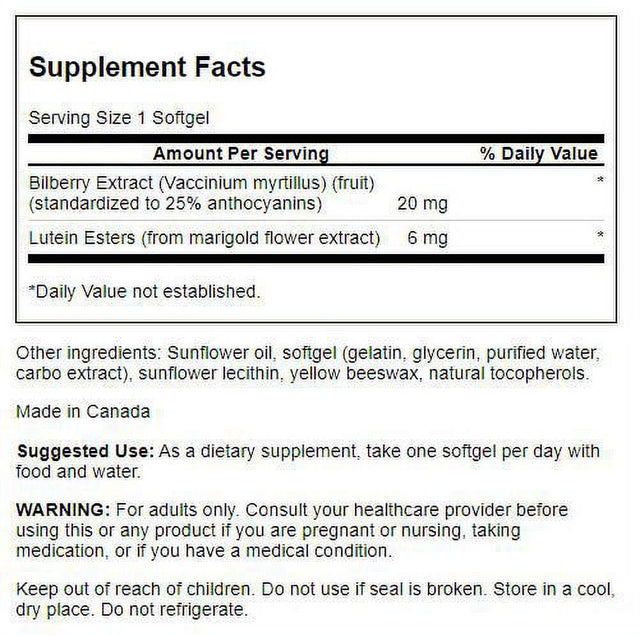 Swanson Lutein Esters and Bilberry 120 Softgels