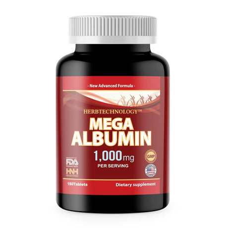 Hnhusa Mega Albumin Protein 1000Mg 180 Tablets Healthy Kidney Liver Function Overall Health Support Wellness Energy Life Balance Supplement