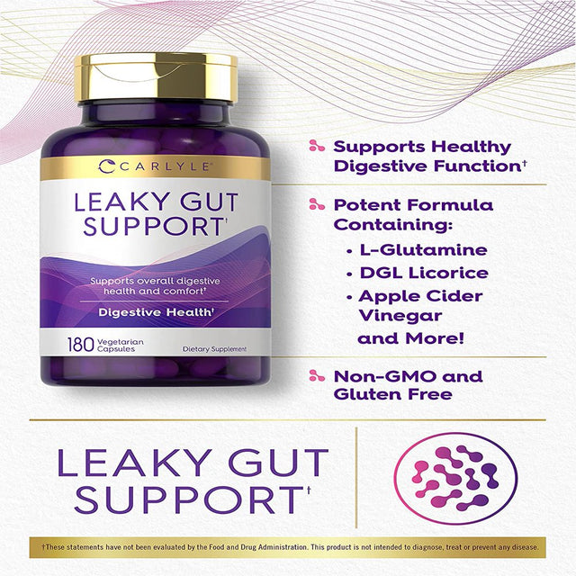 Leaky Gut Support | 180 Vegetarian Capsules | by Carlyle