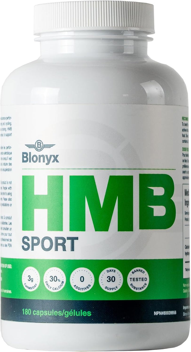 Blonyx HMB Sport Capsules - 3G Daily High Purity HMB, Enhances Performance & Recovery, Reduces Muscle Soreness, 30-Day Supply