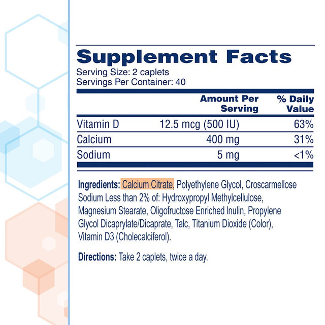 Citracal Petites Calcium Citrate with Vitamin D3, Caplets, 200 Count