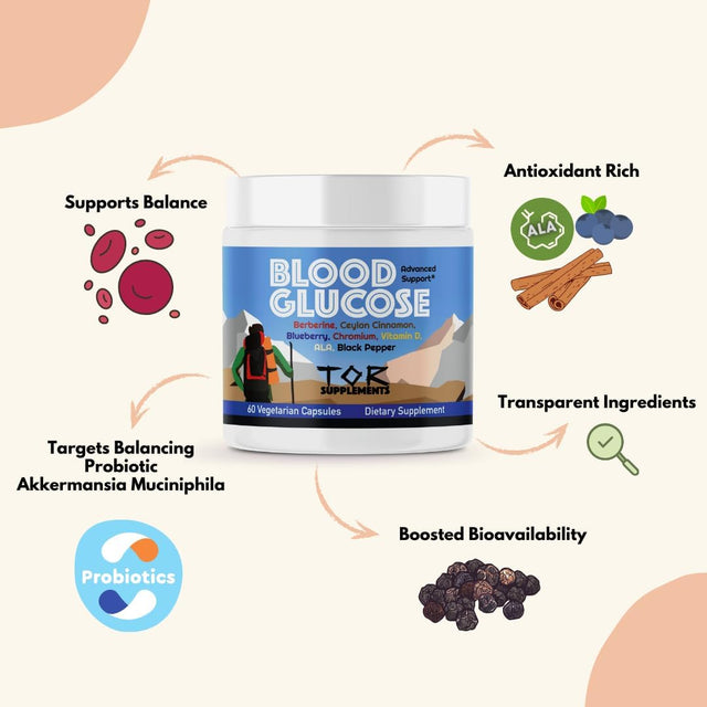 Berberine 500Mg, Blueberry, Ceylon Cinnamon, Chromium Picolinate 1000Mcg, Vitamin D3 4000 IU, ALA | Ultimate Blood Balance Support Supplement | Also Targets Akkermansia Muciniphila for Supporting GI