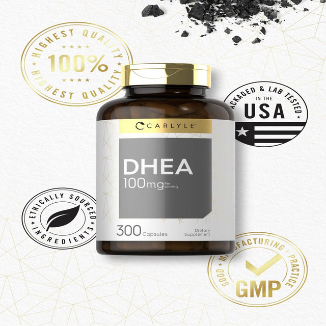 DHEA 100Mg Supplement | 300 Capsules | by Carlyle