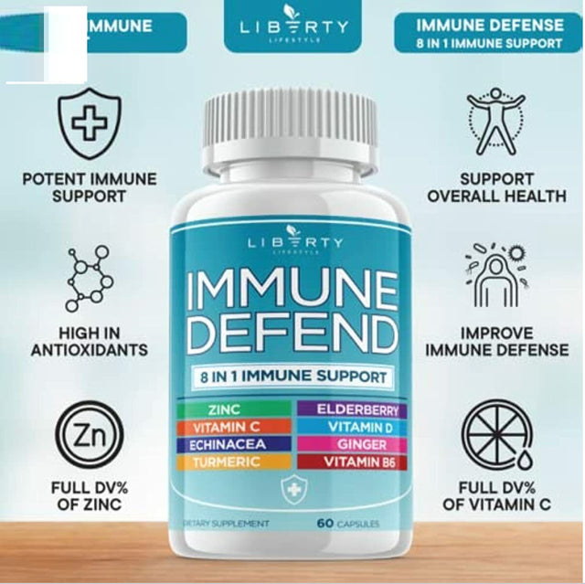 8 in 1 Immune Defense Support, Vitamins Supplement Booster -60 Capsule