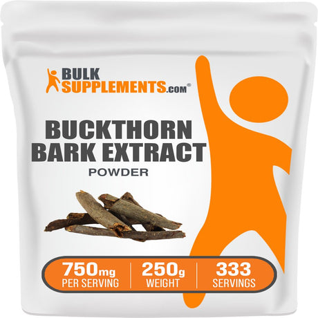 Bulksupplements.Com Buckthorn Bark Extract - Superfood Powder - Sea Buckthorn - Omega 7 Supplement - Radiant Beauty Hair Vitamins (250 Grams)