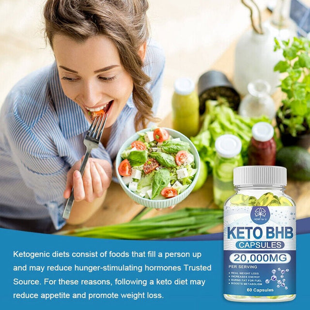 Keto Diet Pills 20,000Mg BHB Advanced Weight Loss and Ketosis Burn Boost Energy 60 Capsules