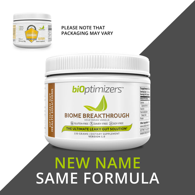 Biome Breakthrough by Bioptimizers: Leaky Gut Repair Powder, Vanilla, 150G