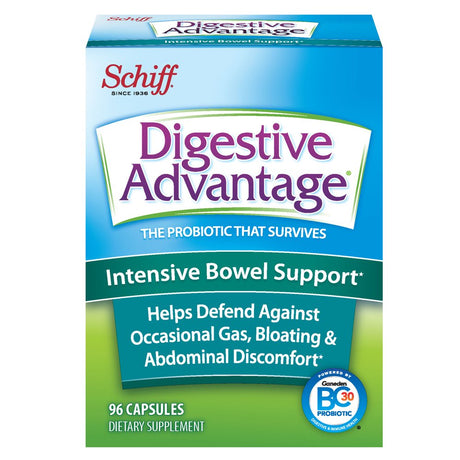 Digestive Advantage Intensive Bowel Support, Probiotic Digestive Enzyme Supplement - 96 Capsules