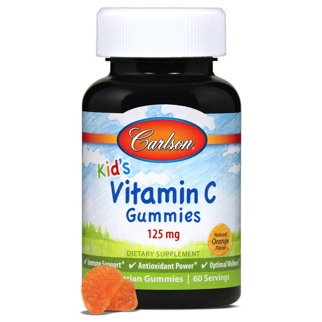 Carlson Labs - Kid'S Vitamin C Gummies Natural Orange Flavor 125 Mg. - 60 Vegetarian Gummies