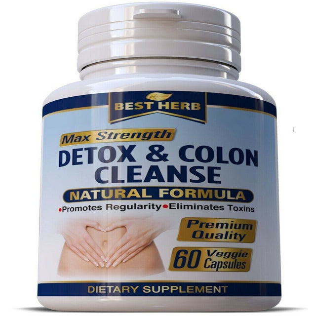 Colon Detox Cleanse Pills Lose Weight Loss Diet Slimming Fiber - 60 Capsules