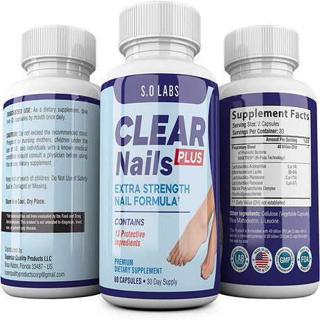 Clear Nails plus - Antifungal Probiotic Pills - 360 Capsules - Supplement (6 Month Supply)