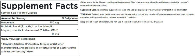 Swanson Probiotic with Digestive Enzymes 5 Billion Cfu 60 Veg Caps 4 Pack