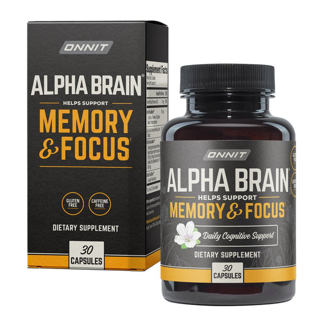 ONNIT Alpha BRAIN Premium Nootropic Brain Health Supplement, Memory and Focus Support, 30 Ct