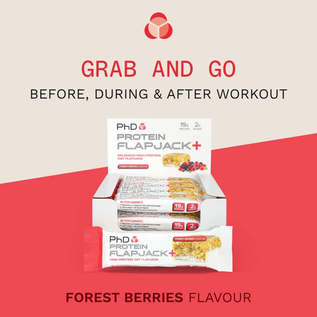 Phd Nutrition 75G Forest Berries Protein Flapjack+ Box Bars - Pack of 12