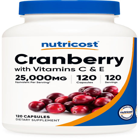 Nutricost Cranberry Extract 25,000Mg, 120 Capsules, Supplement