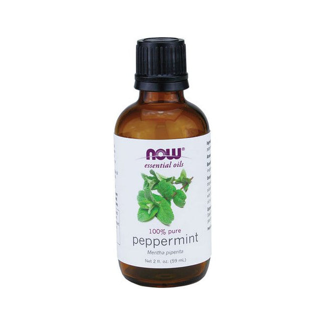 NOW Essential Oils, Peppermint Oil, Steam Distilled, 100% Pure, Vegan, Child Resistant Cap, 2-Ounce