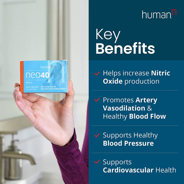 Humann Neo40 - Daily Heart & Circulation Support - Beet Root Powder, Hawthorn Berry, L-Citruline - 30 Dissolvable Tablets