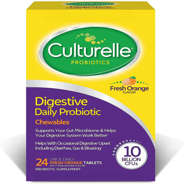 Culturelle Digestive Health Probiotic Chewable Tablets, Orange 24 Ea (Pack of 2)