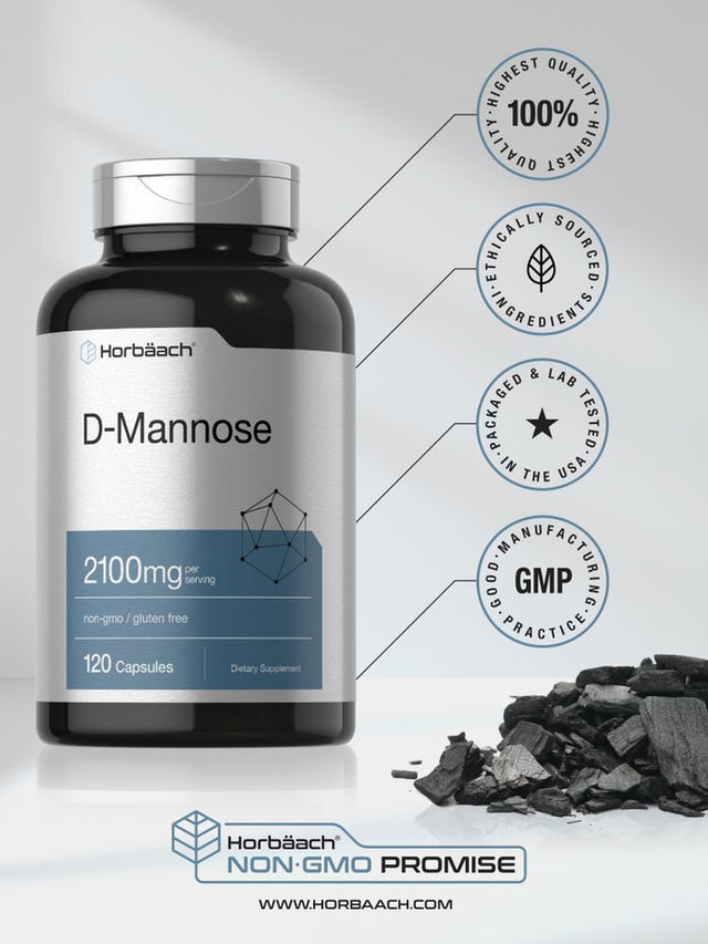 D Mannose Capsules | 2100 Mg | 120 Count | by Horbaach