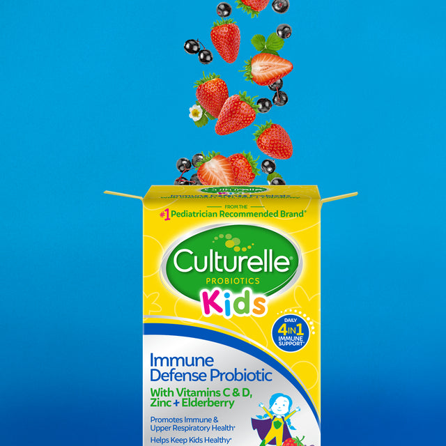 Culturelle Immune Defense Probiotic with 4-In-1 Immune Support for Kids 3+*, Mixed Berry, 30 Chewables