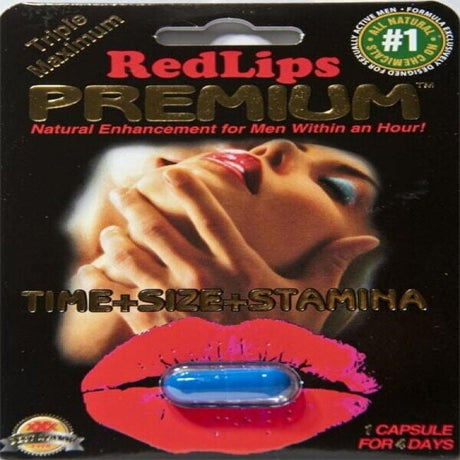 6 Pack Red Male Lips Energy Enhancement Endurance Boost Pills