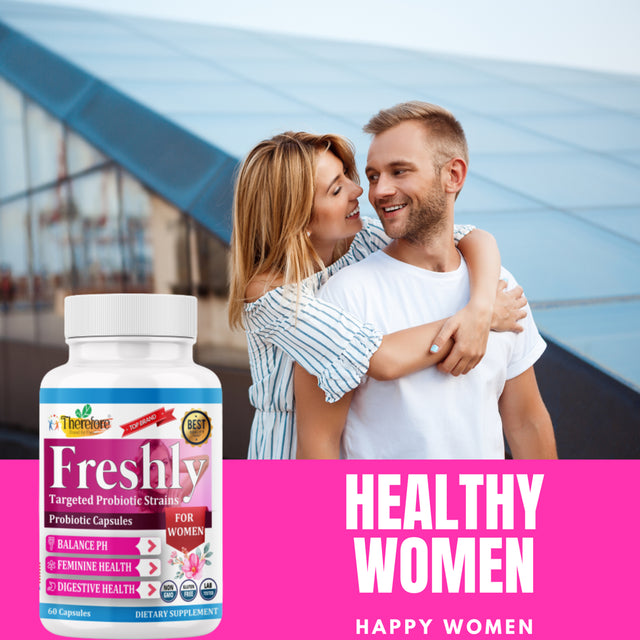 Freshly Womens Probiotics for Gut Health, Probiotics for Women Support Vaginal Health, Supports Feminine Health, Ph Balance, Digestive Balance - 60 Capsules